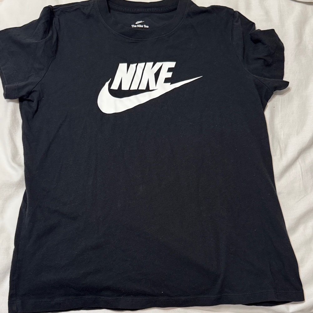 Nike Black Tee with White Logo